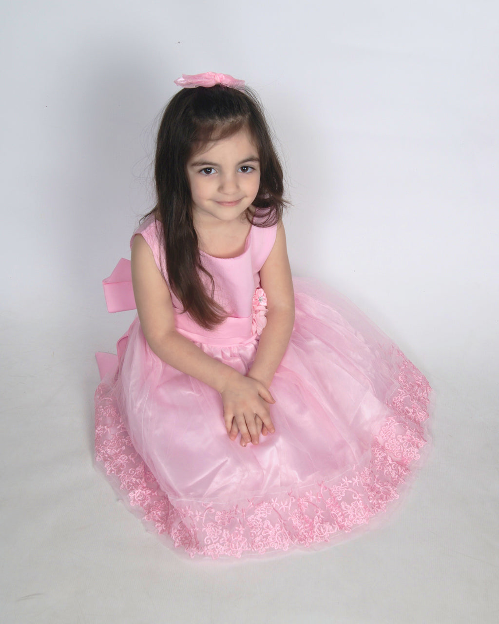 Mi Amore Gigi Pink Special Occasion Interchangeable Flower & Embroidery Dress