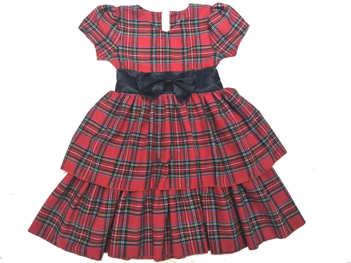 Mi Amore Gigi Red Plaid Satin Bow Holiday Dress Mi Amore Gigi Red Plaid Satin Bow Holiday Dress