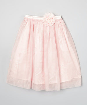 Mi Amore Gigi Long Peach Skirt With Attached Peach Vintage Lace Flower